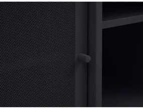 Comodă TV neagră din metal 160x55x45 cm Veep – Unique Furniture