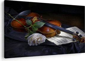 Tablou - Trandafiri și vioară (90x60 cm)