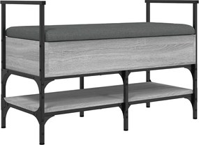 vidaXL Bancă de pantofi, gri sonoma, 85,5x42x57,5 cm, lemn prelucrat