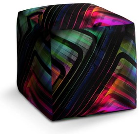 Taburet Cube dungi negre, colorat
