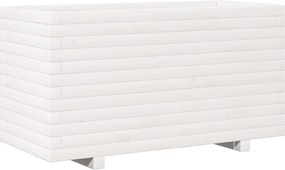 vidaXL Jardinieră de grădină, alb, 90x40x49,5 cm, lemn masiv de pin