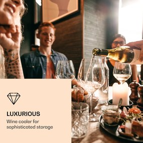 Klarstein Vinovilla 7, built-in, Uno Onyx, frigider incorporabil pentru vin, sticla neagra, otel inoxidabil