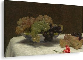Tablou - Henri Fantin-Latour, Still Life with Grapes and a Carnation, reproducere (90x60 cm)