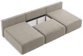 Colțar bej extensibil/cu spațiu de depozitare Kalena – Makamii