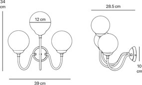 Aplica din alama stil modern Art Deco Incanto