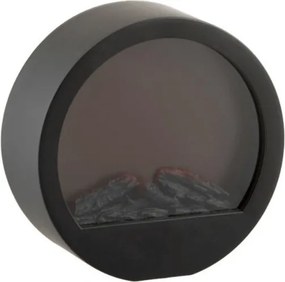Decoratiune LED semineu rotund COZY WARM 35x34,5 cm, negru