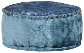vidaXL Fotoliu puf rotund, albastru, 40 x 20 cm, catifea