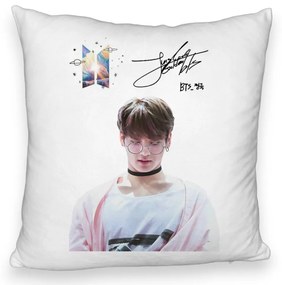 Perna Decorativa Fluffy BTS Jungkook 2, 40x40 cm, Husa Detasabila, Burduf