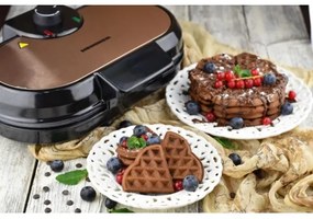 Heinner HWF-1000CR - Aparat de vafe 1000W/230V negru/aur roz