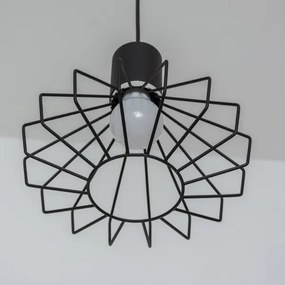 Lampă suspendată pe cablu SOLANO 1xE27/15W/230V negru/crom lucios