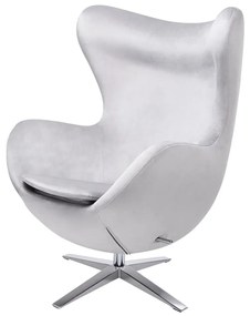 Fotoliu pivotant ultra-modern EGG WIDE VELVET, gri deschis