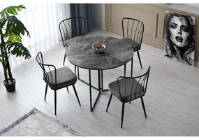 Scaune de dining gri-antracit 2 buc. din metal Yildiz – Kalune Design