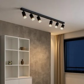 Spot aplicat PIPE 6x GU10/10W/230V negru