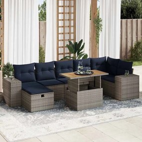 vidaXL Set canapele de grădină cu perne, 8 piese, maro, poliratan