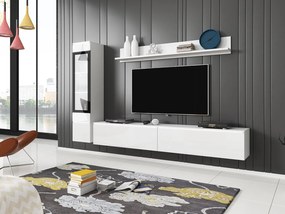 Mobilier living Selwyn I (Alb + Alb lucios ) (iluminat LED Alb). 1054032