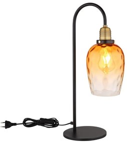 Veioza design decorativ SALVY negru/chihlimbar