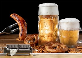 Tapet Premium Canvas - Carnat bavarez cu covrigi si bere