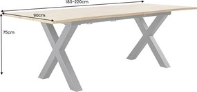 Masa extensibila design industrial Wild 180-220x90cm