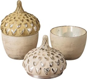 Set 2 cutii decorative, din sticla, Acorn