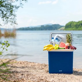 Lada electrica frigorifica First Austria FA-5170-4-BU, 58W, 24 l, Clasa E, 2 moduri, Separator intern, 12/220/240 V, Albastru/alb