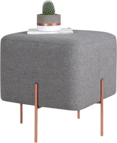 Taburet COPPER 63, stofa clasica gri, 40x40x42 cm