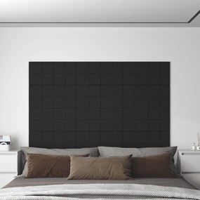 Panouri de perete 12 buc. negru 60x30 cm textil 2,16 m   12, Negru, 60 x 30 cm