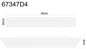 Plafoniera LED riflaj MDF cu efect de lemn HAYDEN 80x20cm