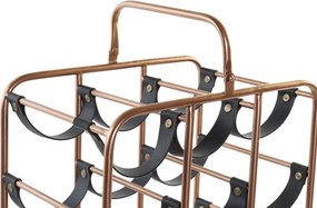Suport de sticle din metal si piele " Wine Rack "