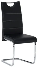 Scaun de sufragerie Abalia New (negru + Crom). 808094