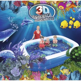 Piscină gonflabilă Bestway Lumea marină 3D, 262 x 175 x 51 cm