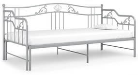 Cadru pat canapea extensibila, gri, 90x200 cm, metal Gri