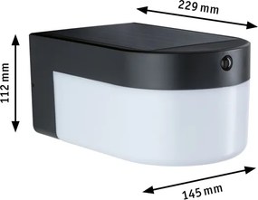 Paulmann 95747 - LED/2,3W IP44 Aplică solară de perete cu senzor CALYNE 3,7/230V