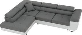 Colţar, alb/gri, model stânga, AMARETO NEW