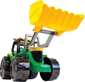 Tractor cu cupă, 65 cm, verde/galben