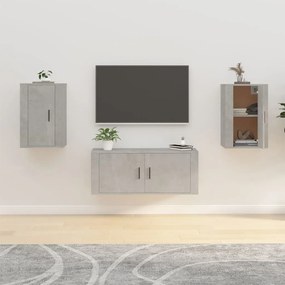 vidaXL Dulapuri TV montate pe perete, 2 buc., gri beton, 40x34,5x60 cm