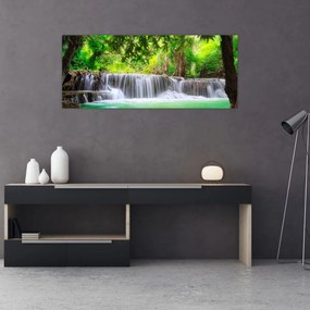 Tablou - cascada din Kanchanaburi, Thailanda (120x50 cm)