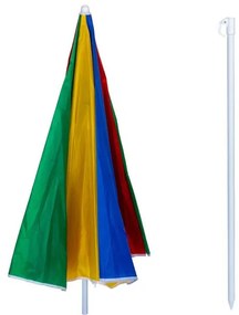 Umbrela de plaja Muhler U5037 651449, 180x180 cm, Fara suport, Brat rabatabil, 8 spițe, Multicolor