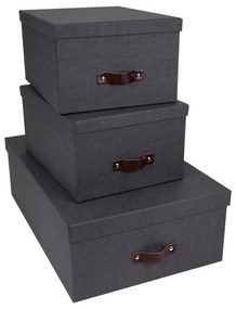 Set 3 cutii de depozitare Bigso Box of Sweden Inge, negru