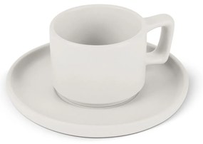 Set 4 cani cu farfurii espresso Sahara Berlinger Haus BH 10015, ceramica, crem