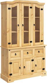 vidaXL Dulap înalt Corona, maro, 112x43x196 cm, lemn masiv pin mexican