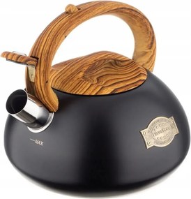 La mâna a doua: Ceainic cu fluier Klausberg KB 7565, 3 L, Baza groasa, Inductie, Negru/Maro