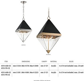 Pendul LUX design modern COLTRANE small, nichel lustruit
