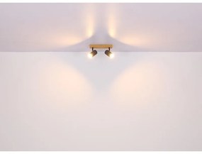 Aplica de perete / tavan cu 2 spoturi directionabile design modern ROBBY negru mat