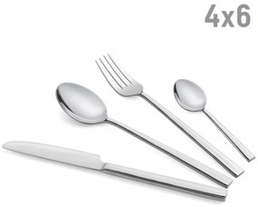 Set de 24 tacâmuri Luigi Ferrero Rome FR-2446, Oțel inoxidabil, Argint