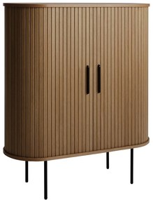 Dulap vinotecă maro cu aspect de lemn de stejar cu ușă glisantă 100x118x40 cm Nola – Unique Furniture