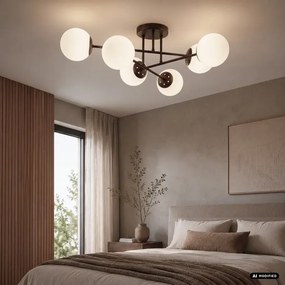 Lustră aplicată MALENA 6xE14/5W/230V maro/alb
