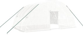 vidaXL Seră cu cadru de oțel, albă, 24 m², 6x4x2,85 m