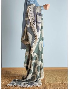 Pătură neagră/bej din bumbac reciclat 130x160 cm Salobre – Bloomingville