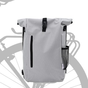 vidaXL Geantă de bicicletă Gri 31 x 13 x 58 cm Poliester
