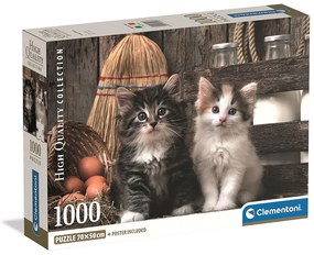 Animale Lovely Puzzle Clementoni cu pisici, 1000 de piese